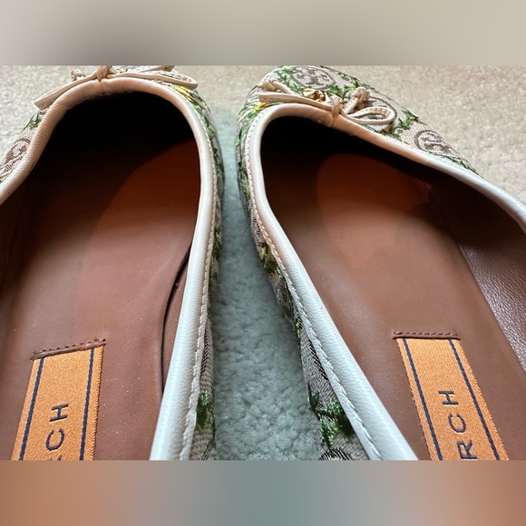 Tory Burch T Charm Embroided Canvas T Logo Ballet Flats - Picture 10 of 15